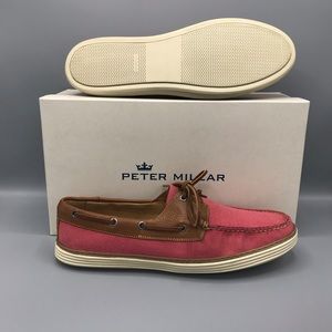 Mens Peter Millar Guava Boat Shoes $195 MSRP